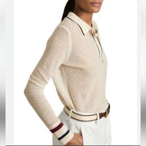 Reiss NWT Cashmere Tipped Polo Jumper Size Medium